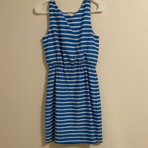 J. Crew Blue and White Striped Dress